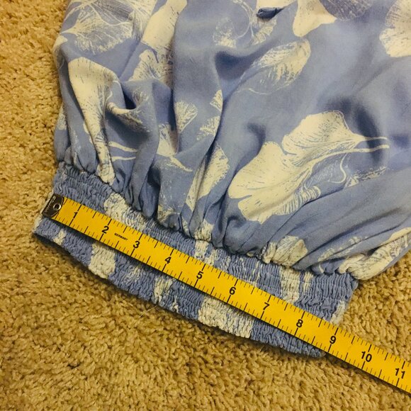 Silverwood Qualicum Beach Ruched Sky Blue Boho Top - Picture 13 of 15